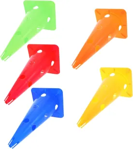 5pcs High-Visibility Training Cones for Soccer Basketball Agility Markers Base for Easy Storage Lightweight Portable Sports Equipment for Outdoor Drills