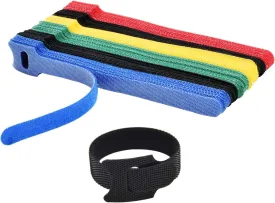 60PCS Fastening Cable Ties Reusable, Premium 6-Inch Adjustable Cord Ties, Microfiber Cloth Cable Management Straps Hook Loop Cord Organizer Wire Ties Reusable (Assorted Colors)