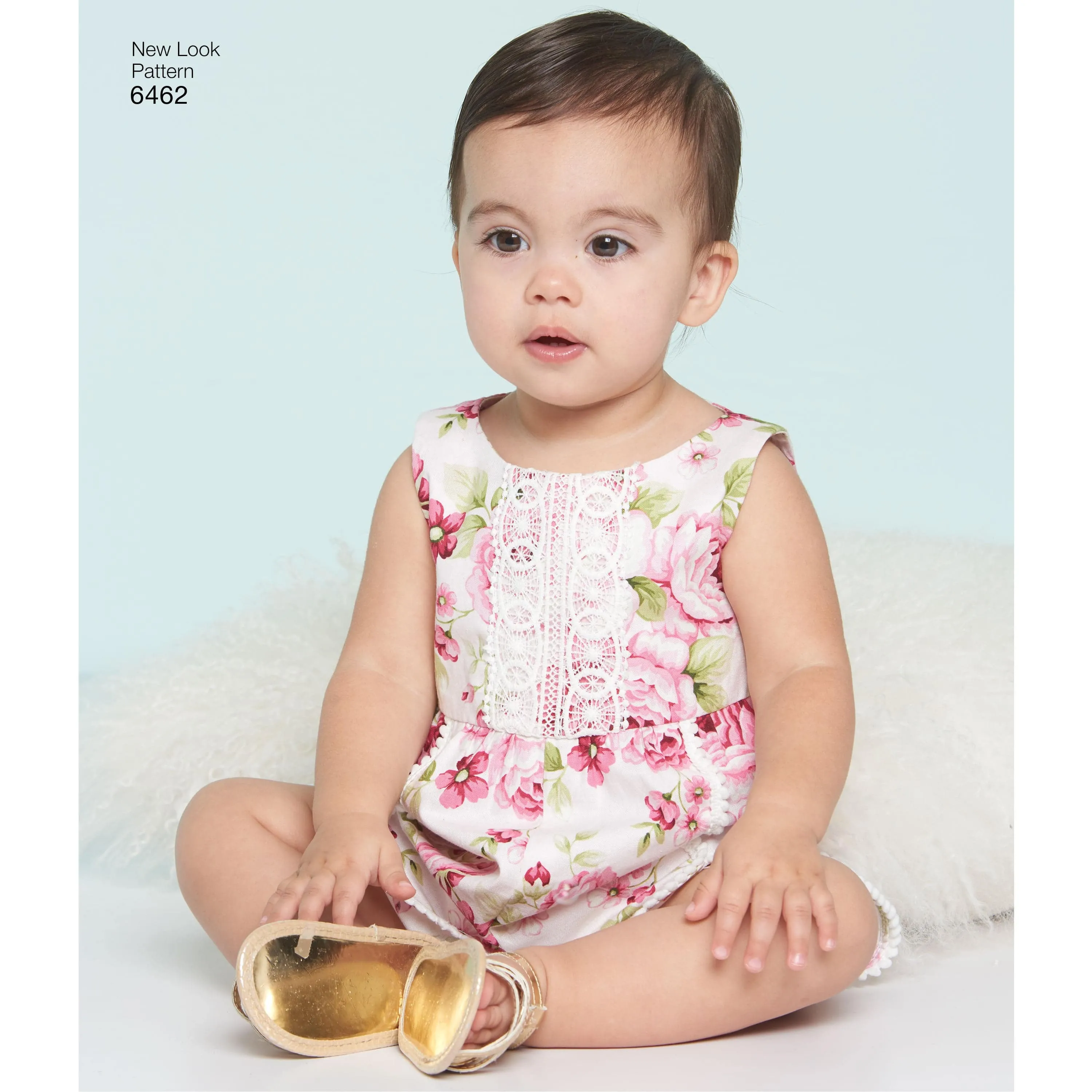 6462 Babie's Rompers with Trim Variations