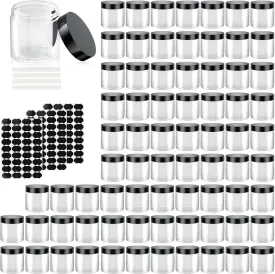 75 Pack 4 Oz Clear Travel Size Containers with Lids, Leak Proof Makeup Travel Containers BPA Free Cosmetic Slime Jars for Lotion, Cream, Body Butter, Makeup, Ointments