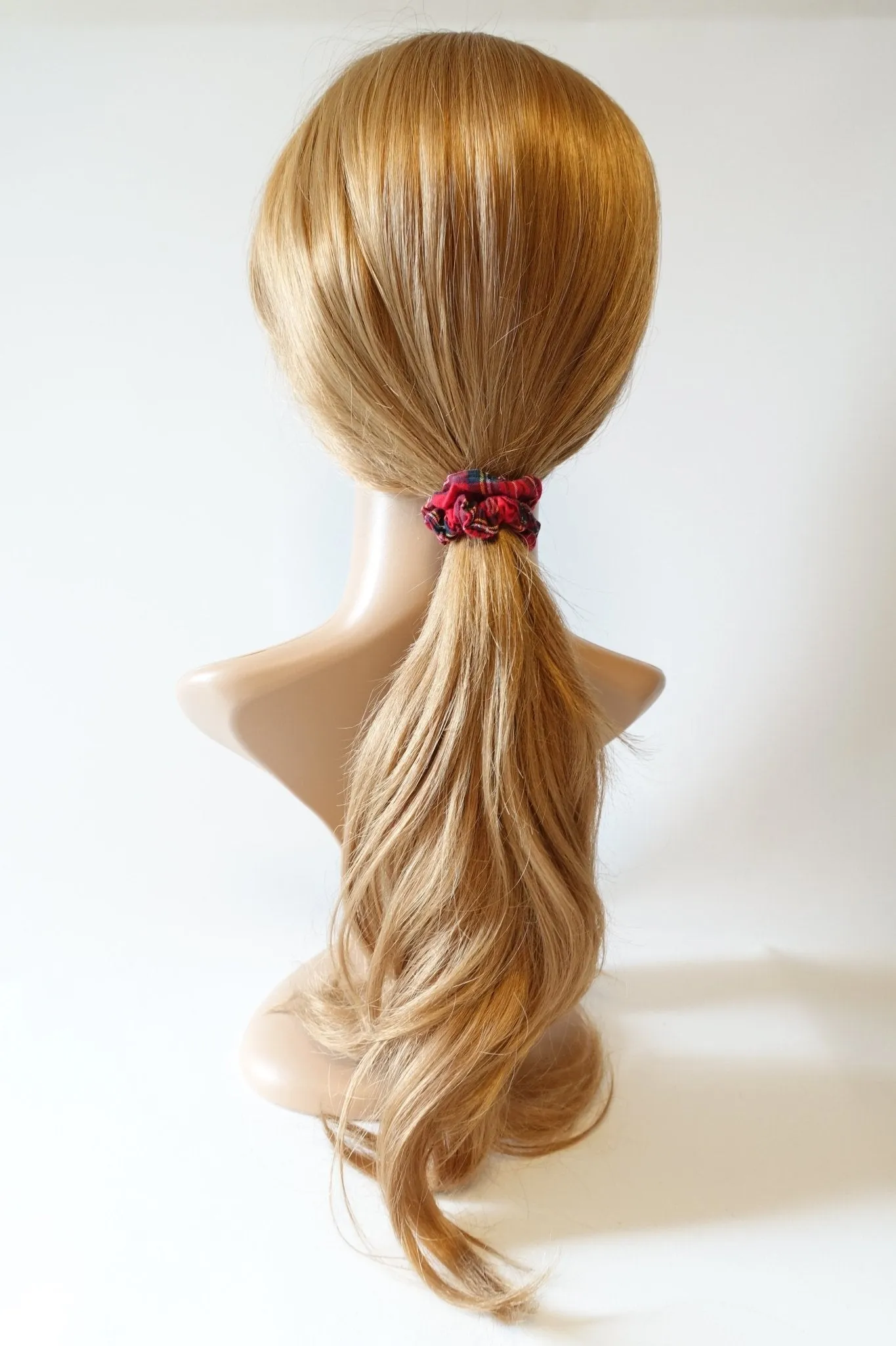 A Pack of 3 Tartan Check Mini Hair Bobble Elastic Scrunchies Korean Hair Accessory