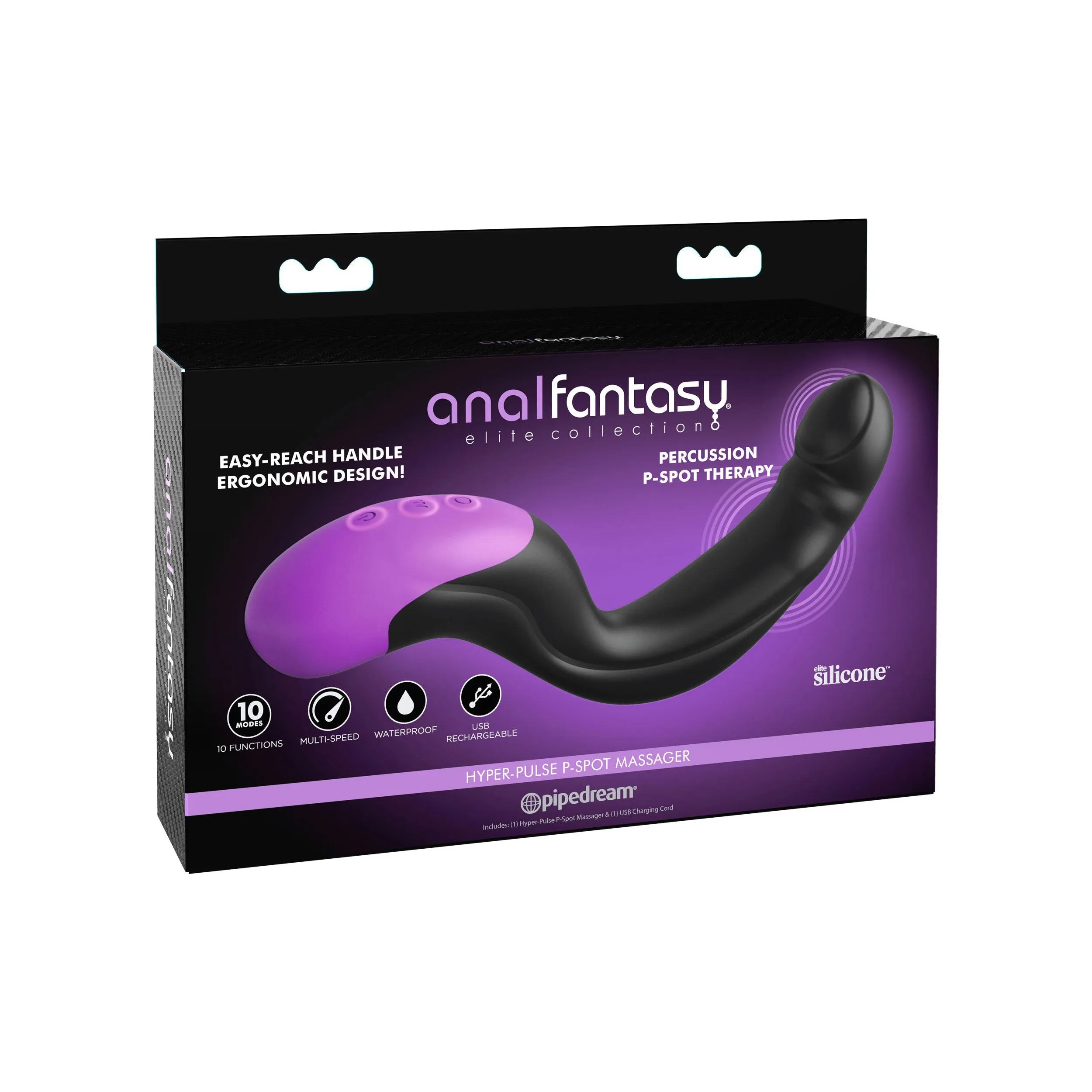 Anal Fantasy Elite Hyper-Pulse P-Spot Massager -  Black