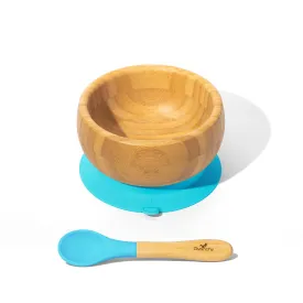 Avanchy Bamboo Baby Bowl & Spoon - Blue