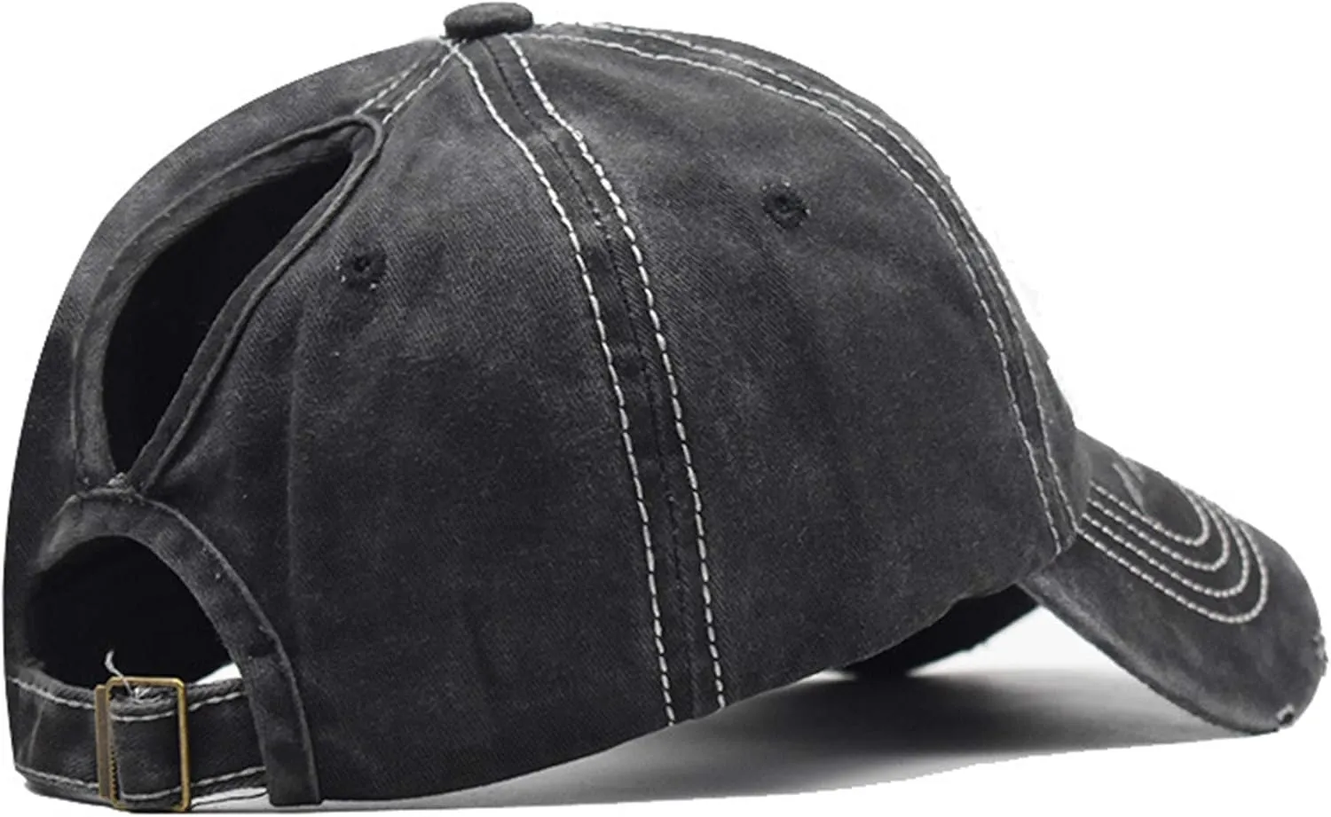 Baseball Hat Ponytail Cap Vintage Distressed American-Flag Hats Pony Tail Caps High Bun