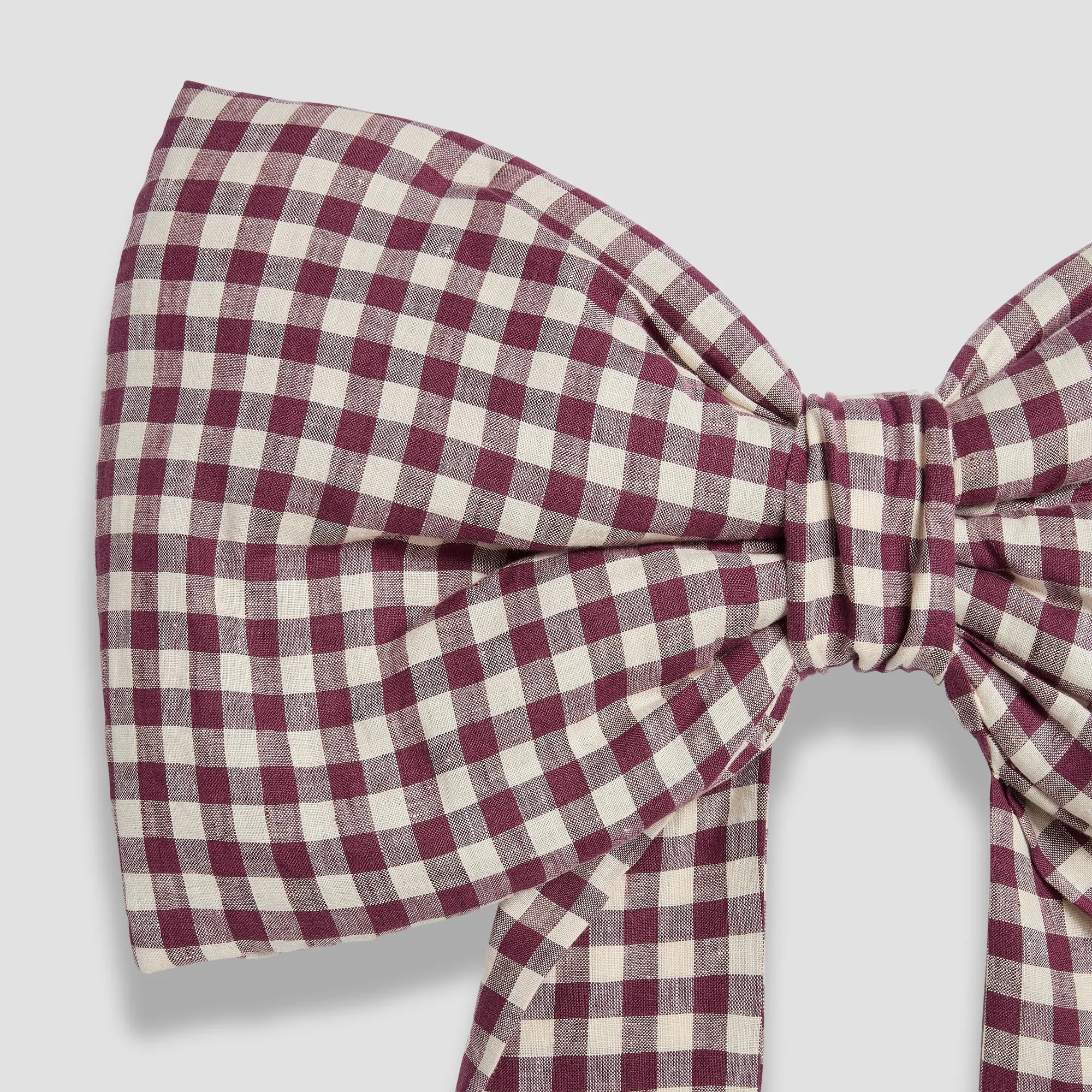 Berry Gingham Linen Bow