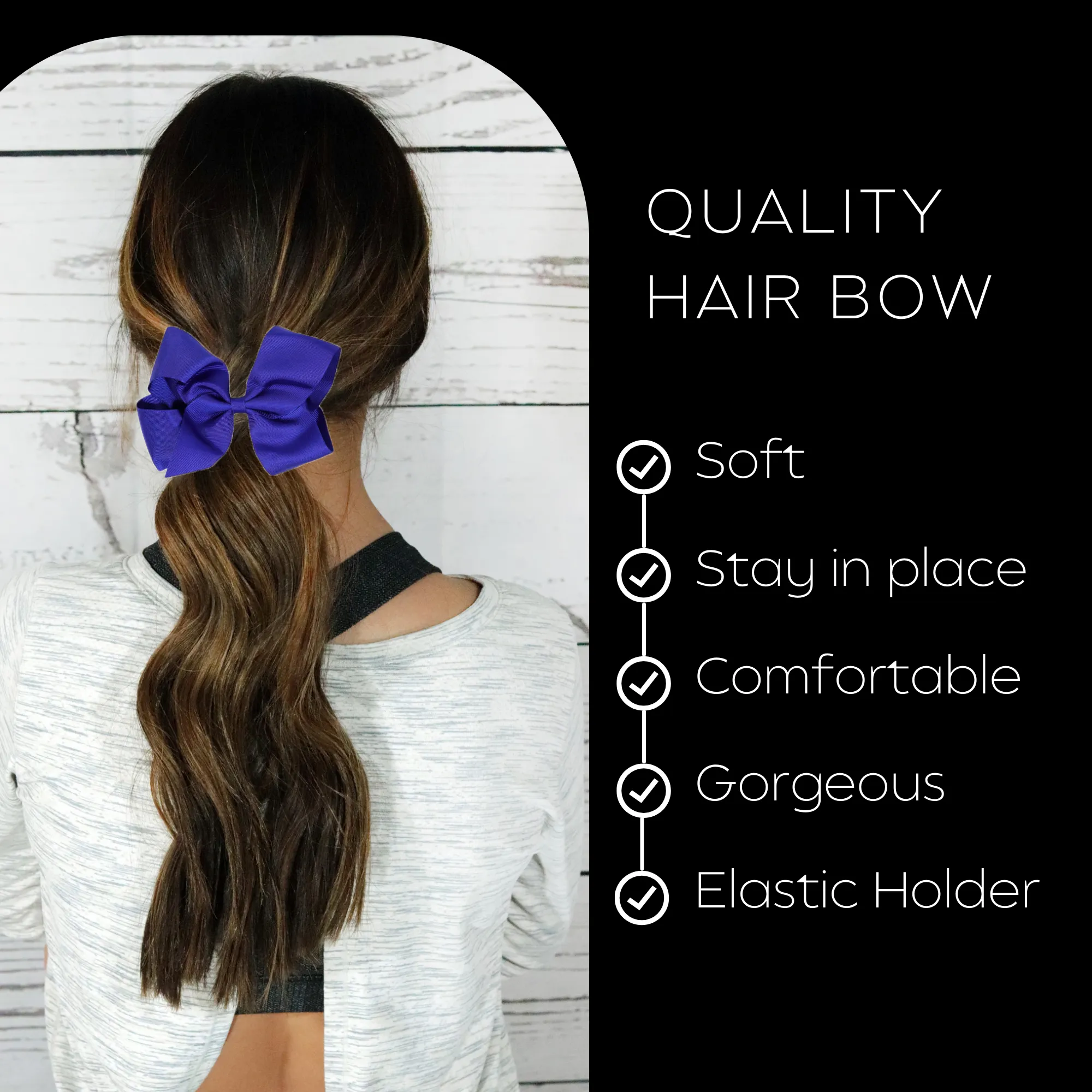 Blue Classic Hair Bows - 10 Pack