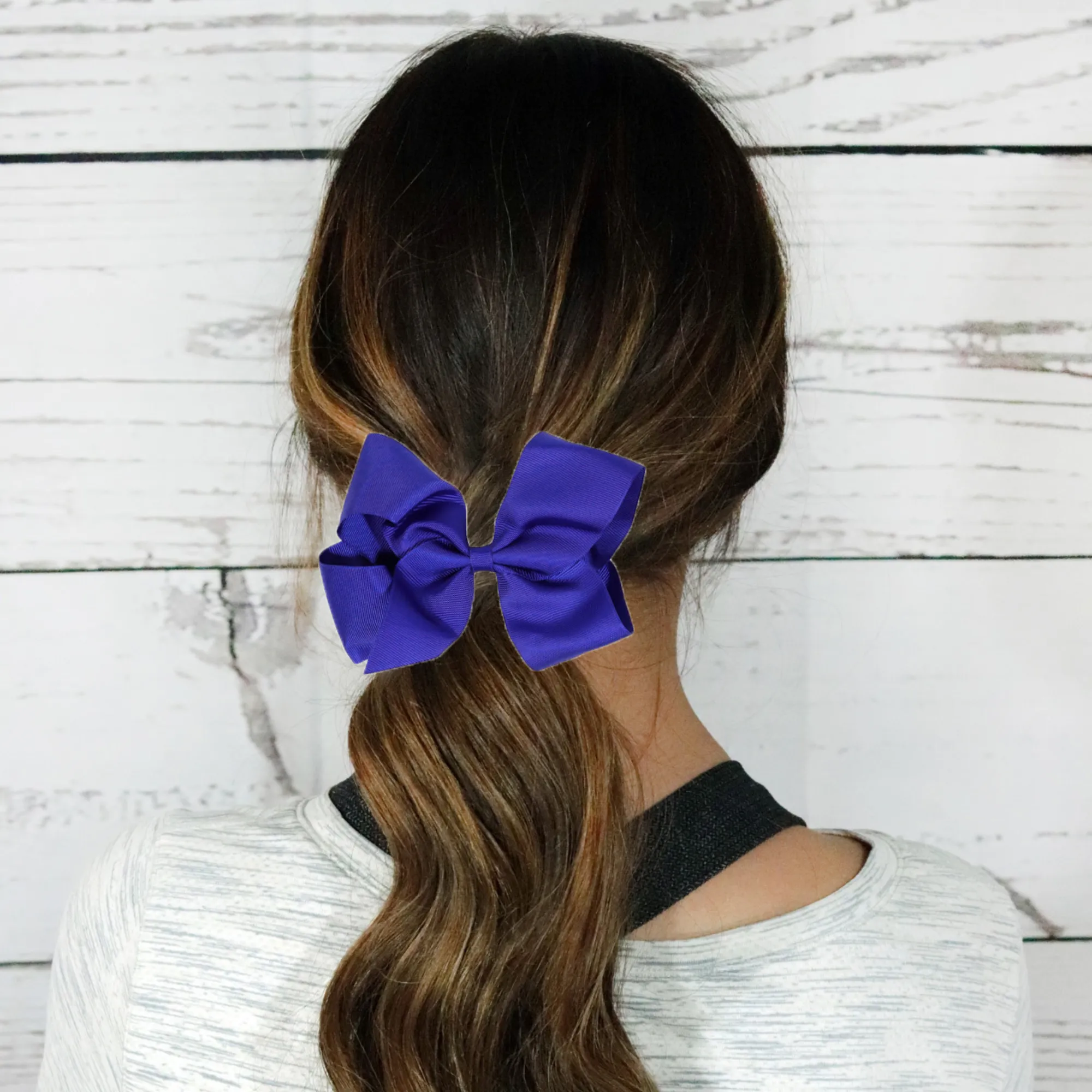 Blue Classic Hair Bows - 10 Pack