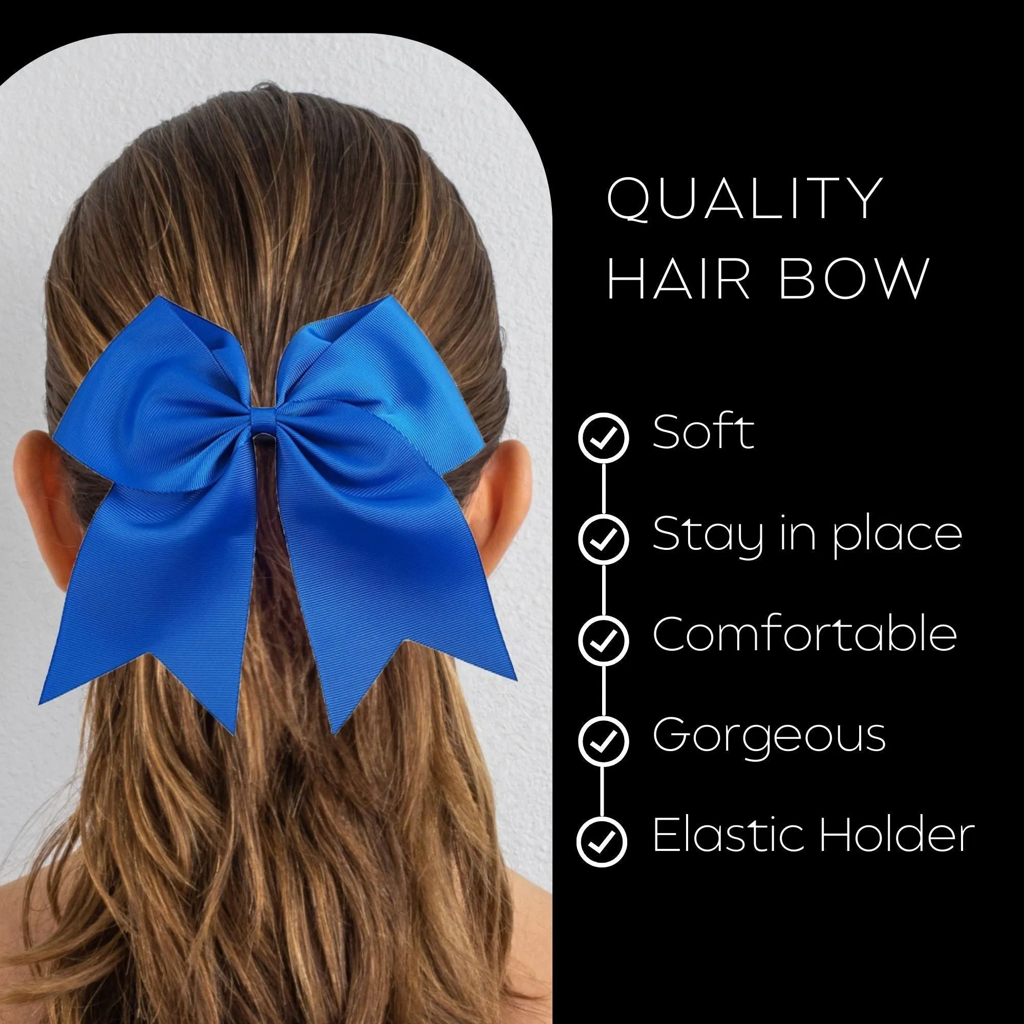 Blue Clip Hair Bows - 10 Pack