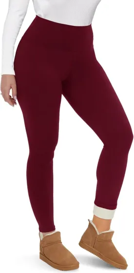 CAMPSNAIL Fleece Lined Leggings Women - Thick Soft High Waisted Black Tummy Control Thermal Warm Velvet Pants for Cold Winter