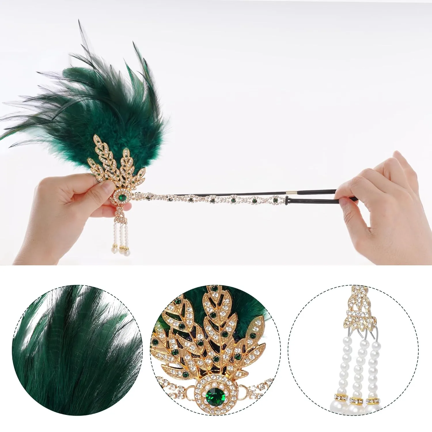 choyaxo Flapper Headband Roaring 20s Headpiece Great Gatsby Headpiece for Women