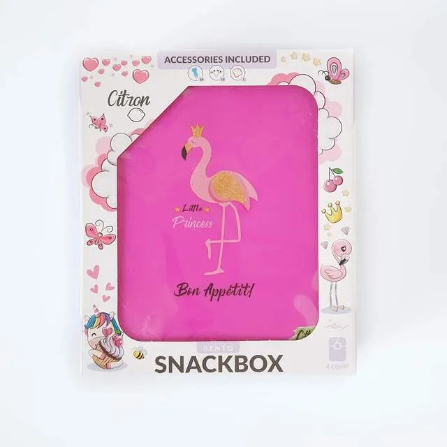 Citron Bento Snack Box With Sandwich Cutter   Picks - Flamingo
