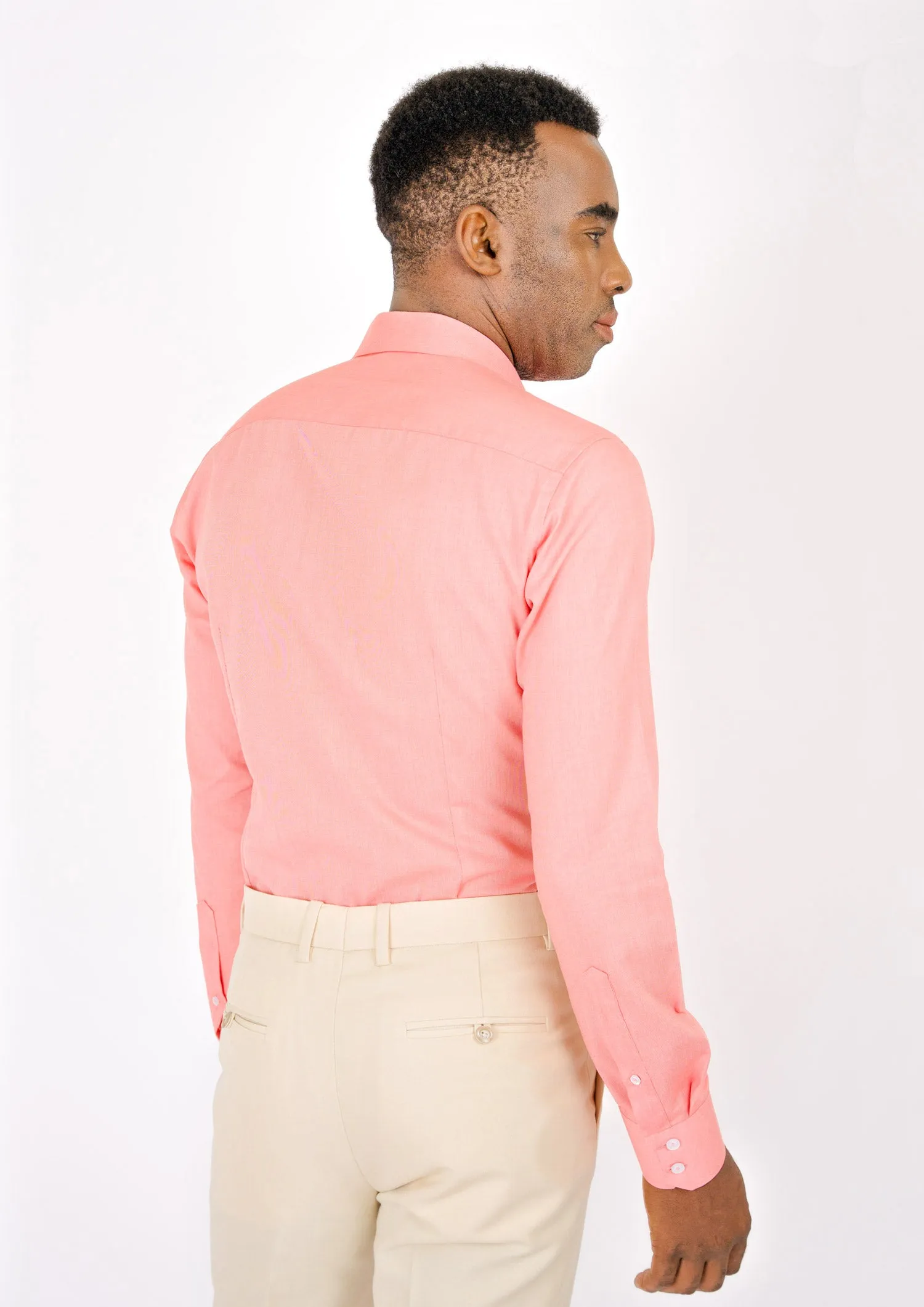 Coral Egyptian Cotton Broadcloth Shirt