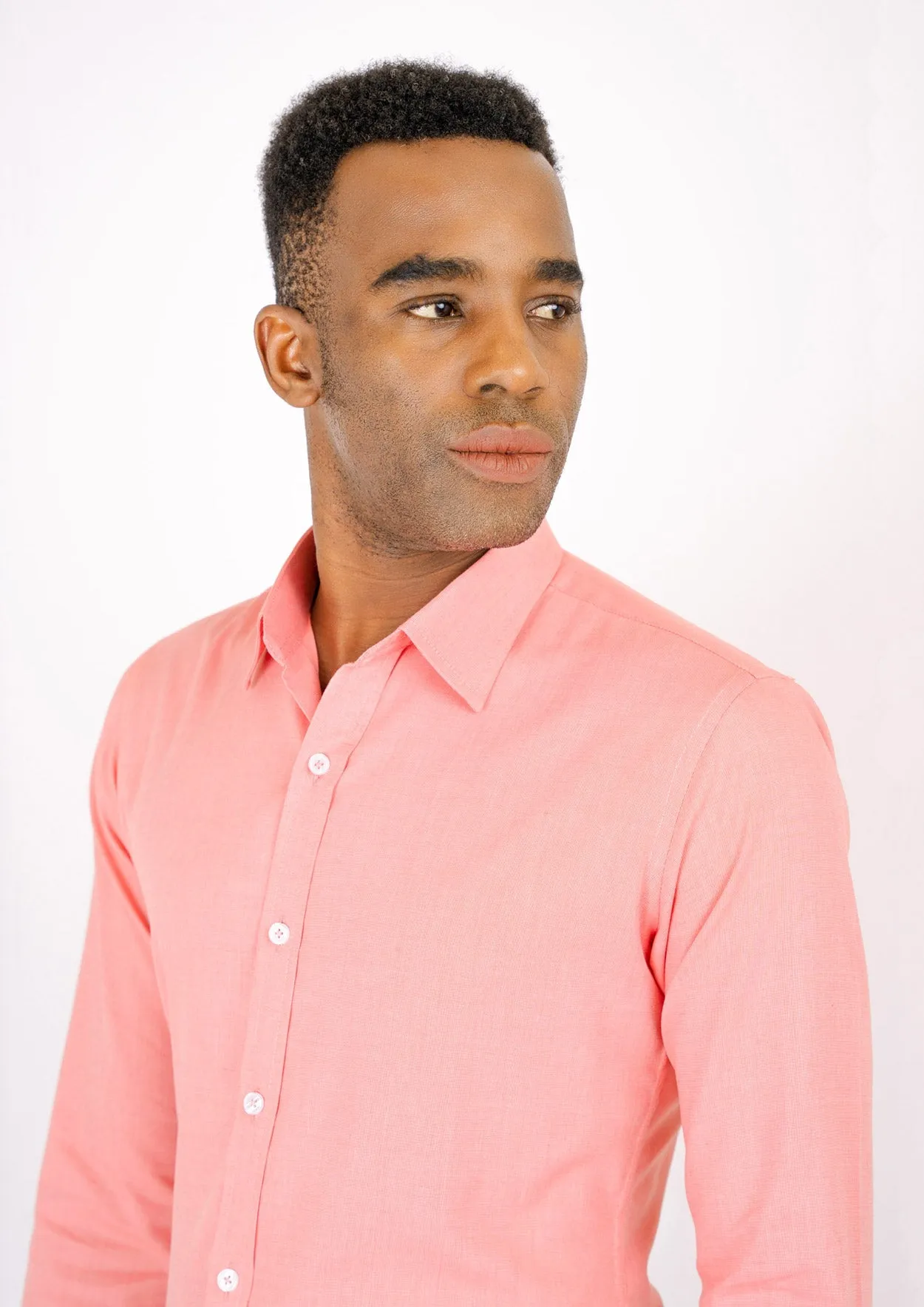 Coral Egyptian Cotton Broadcloth Shirt