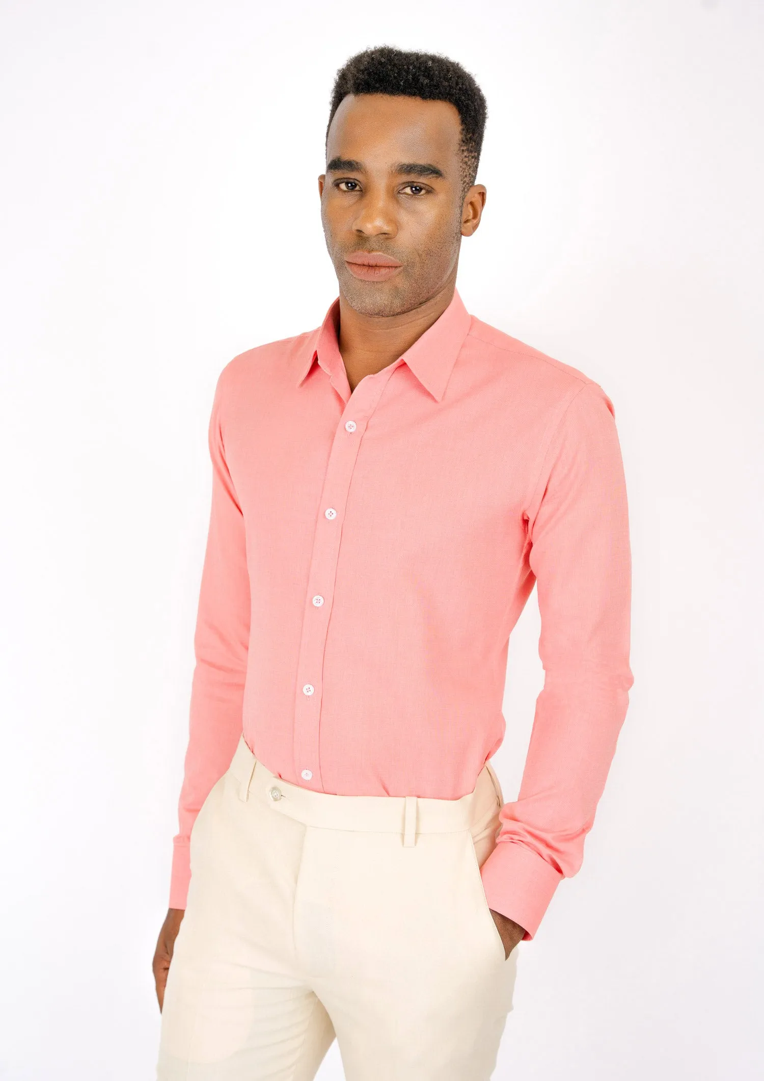 Coral Egyptian Cotton Broadcloth Shirt