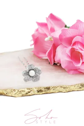 Crystal Flower Hair Stick