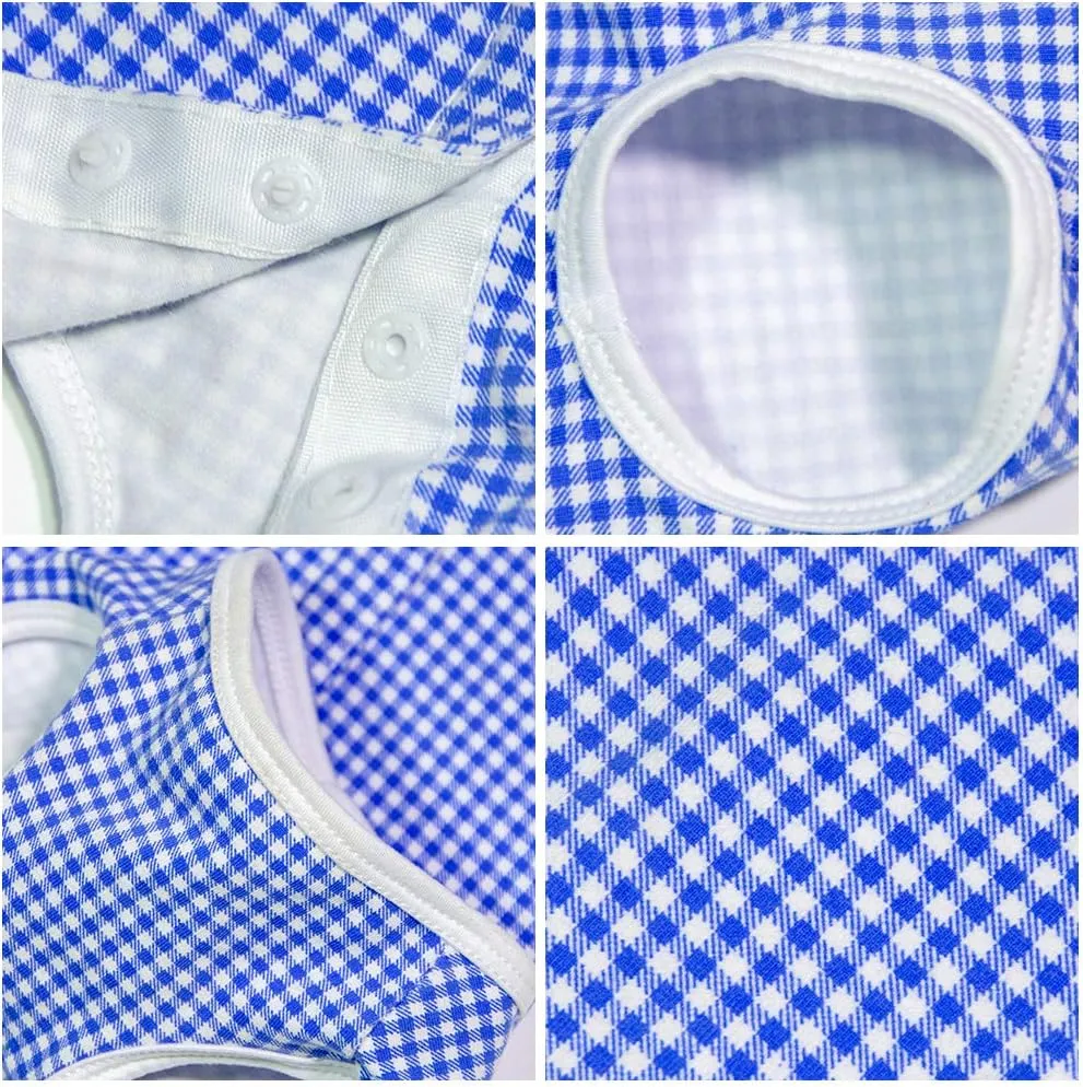 Dogs Recovery Suit Post Surgery Shirt for Puppy, Wound Protective Clothes for Little Animals(Blue White Plaid-s)