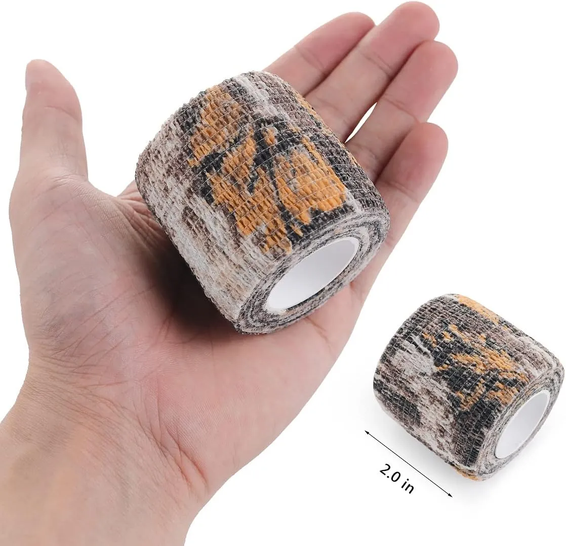 EAmber Camo Wrap Tapes Camouflage Form Wrap 1.96'' x 177'' Military Army Hunting Self-Adhesive Protective Bandage for Flashlights,Bicycle