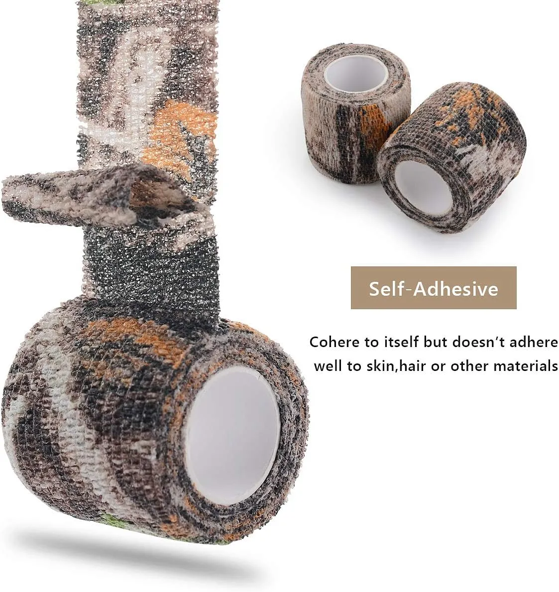 EAmber Camo Wrap Tapes Camouflage Form Wrap 1.96'' x 177'' Military Army Hunting Self-Adhesive Protective Bandage for Flashlights,Bicycle