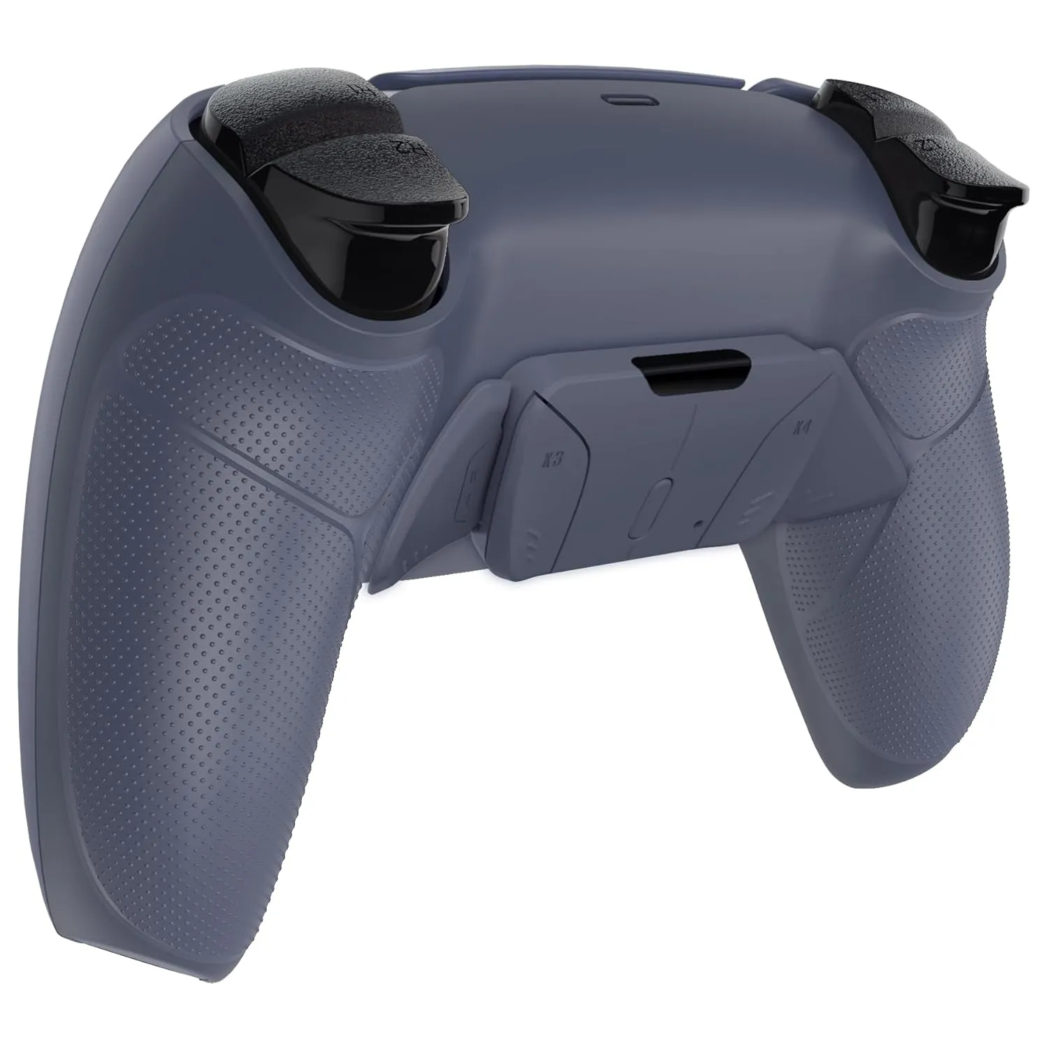 eXtremeRate Sterling Silver Rubberized Grip Programable RISE4 V3 Remap Kit for PS5 Controller - BDM-030 040 050, Upgrade Board Redesigned Bottom Shell 4 Back Buttons