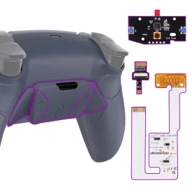 eXtremeRate Sterling Silver Rubberized Grip Programable RISE4 V3 Remap Kit for PS5 Controller - BDM-030 040 050, Upgrade Board Redesigned Bottom Shell 4 Back Buttons