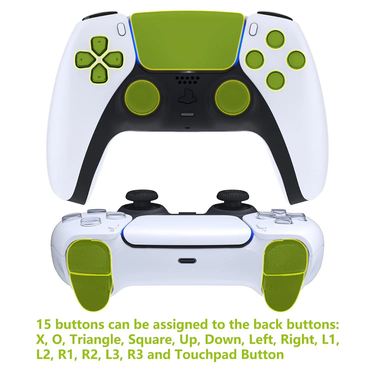 eXtremeRate Sterling Silver Rubberized Grip Programable RISE4 V3 Remap Kit for PS5 Controller - BDM-030 040 050, Upgrade Board Redesigned Bottom Shell 4 Back Buttons