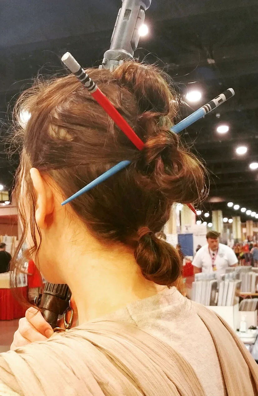 Fancypants Hand-painted Lightsaber Hair Stakes, Blue