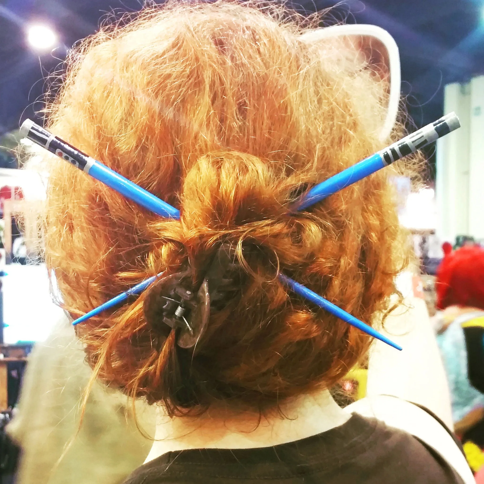 Fancypants Hand-painted Lightsaber Hair Stakes, Blue