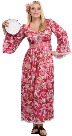Flower Child Plus Size Womens 70s Hippie Costume