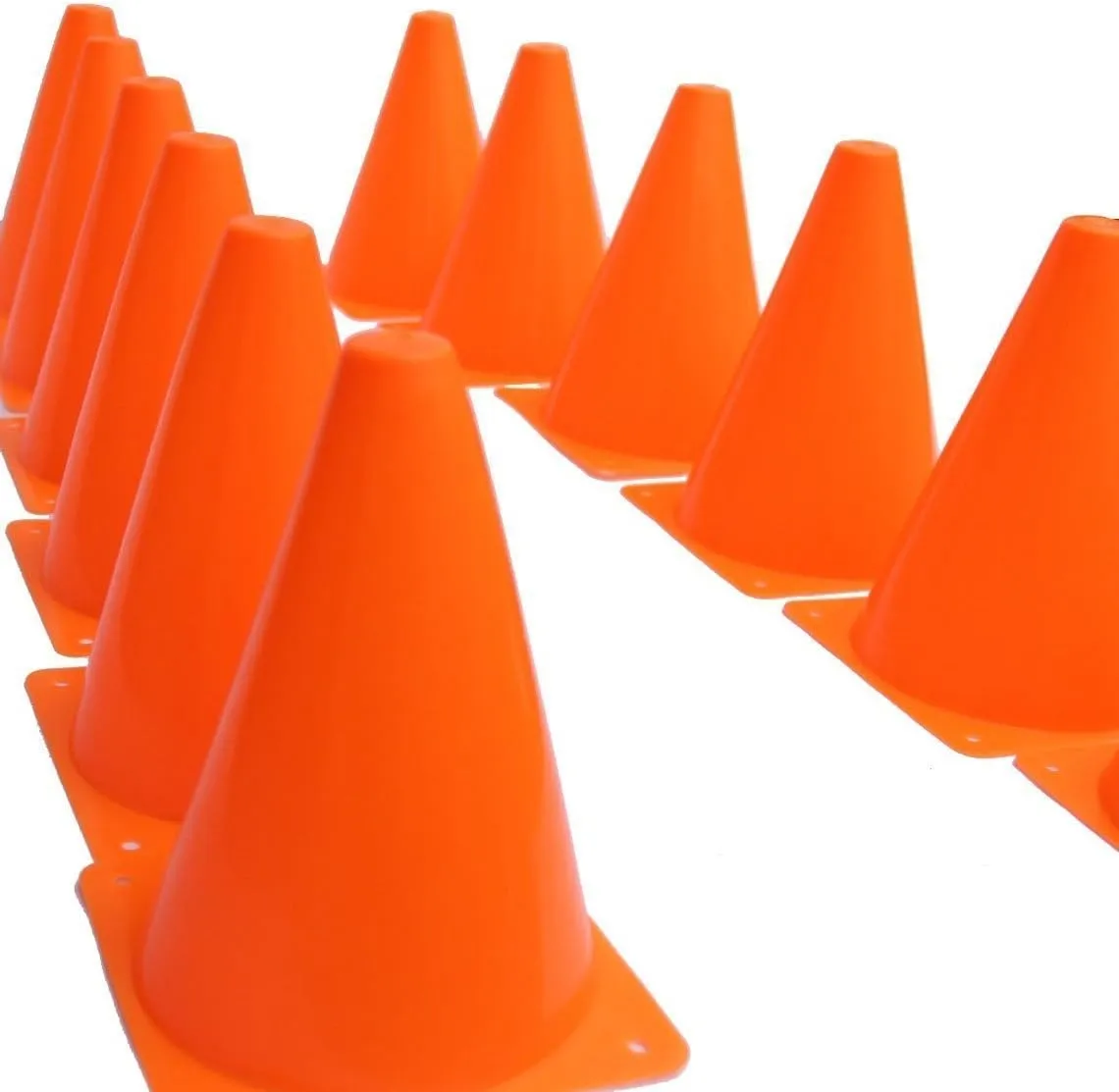 Fun Express Orange Traffic Cones - Set of 12 - VBS Vacation Bible School Supplies/Decor - Great for Kids Sports, Games and Toys