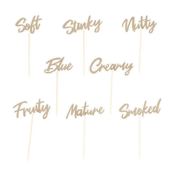 Gold Cheese Platter Toppers - Pack of 8