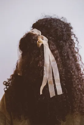 Golden Shimmer Bow Hair Tie