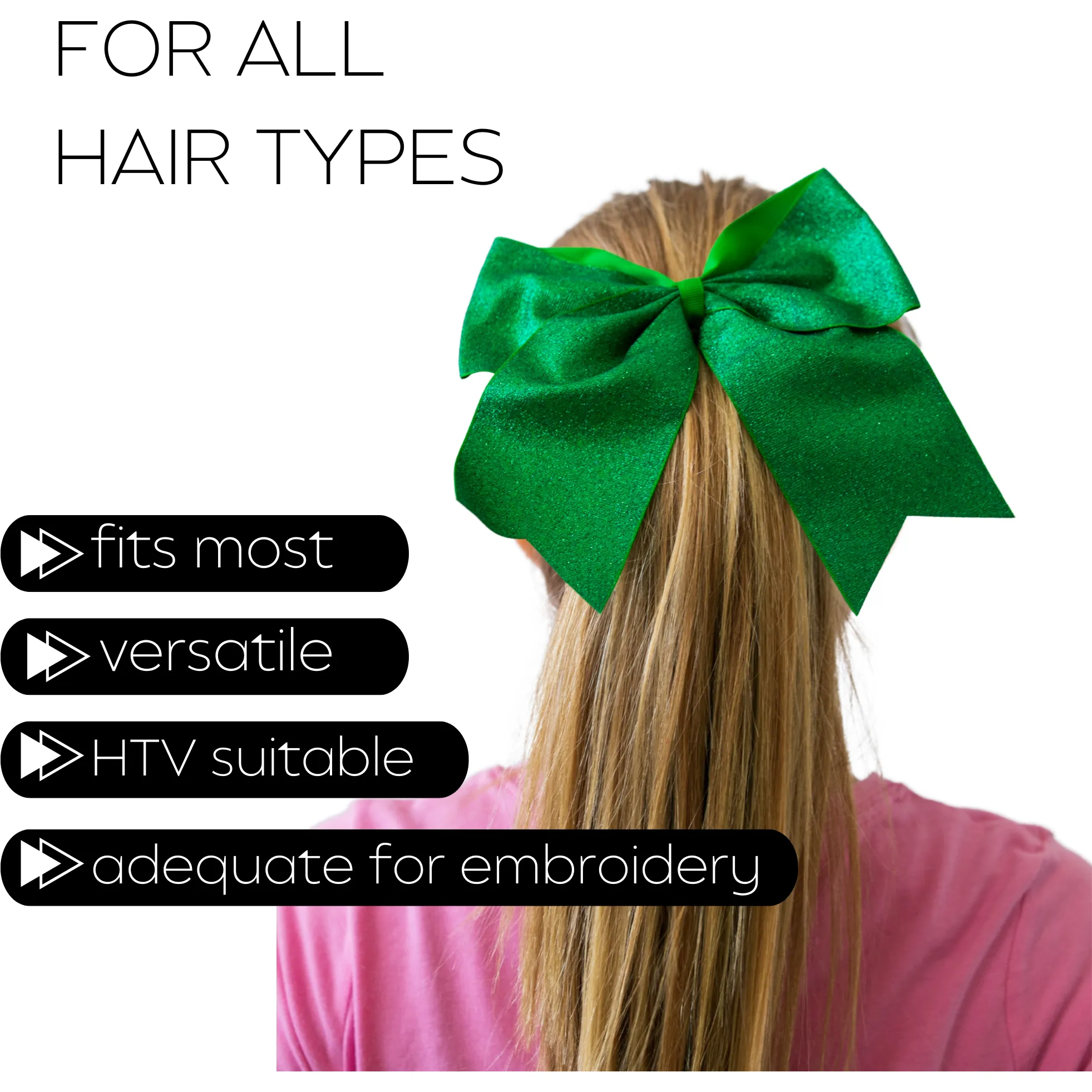 Green Glitter Cheer Bow
