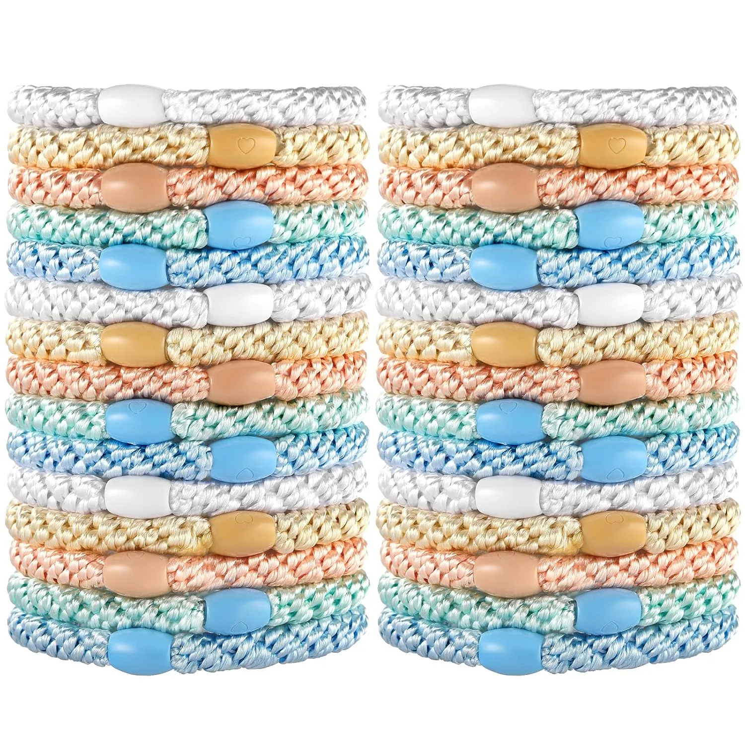 Hair Ties for Thick Hair, Funtopia 30 Pcs Ponytail Holders Elastics Hair Bands, No Damage No Crease Hair Elastics for Women Girls Teens