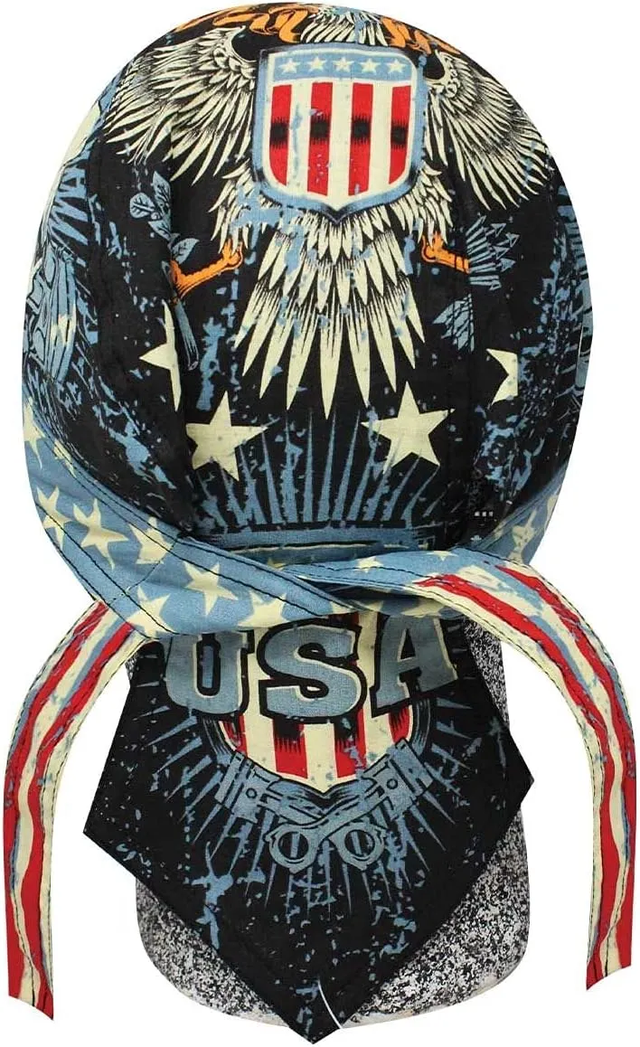 Head Wrap Durag Doo Rag Biker Skull Cap Hat Helmet Liner Moisture Wicking Sweatband