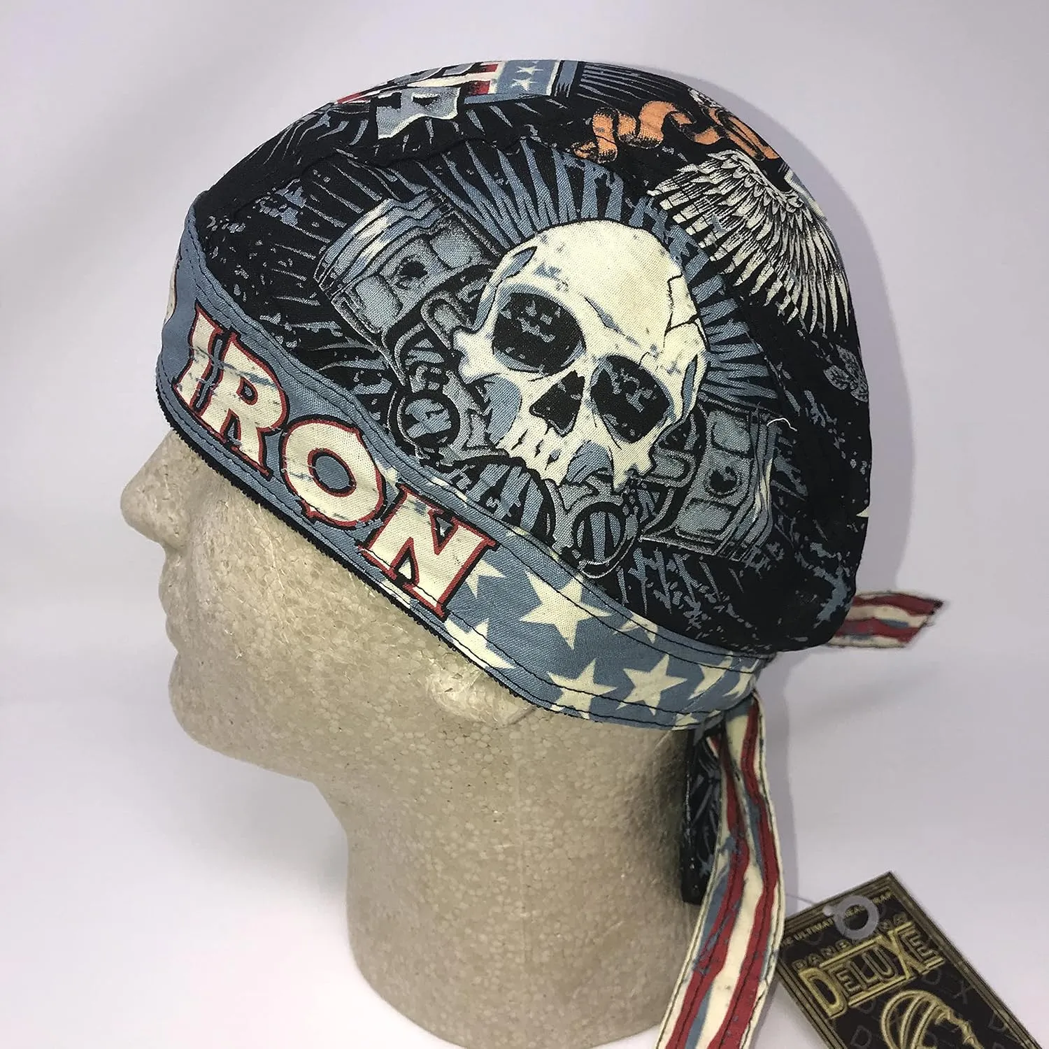 Head Wrap Durag Doo Rag Biker Skull Cap Hat Helmet Liner Moisture Wicking Sweatband