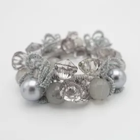 lace acrylic ball beaded hair elastic ponytail holder women hair accessory