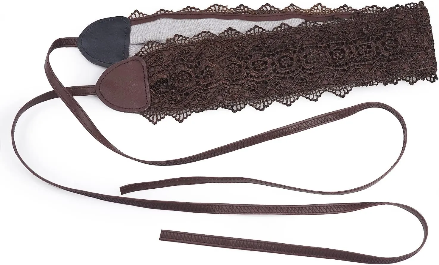 Lace-up Waist Belt Faux Leather Corset Belt Tie Wrap Bowknot Waistband for Women