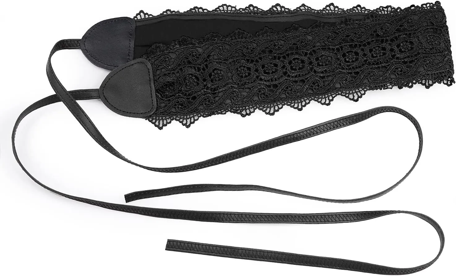 Lace-up Waist Belt Faux Leather Corset Belt Tie Wrap Bowknot Waistband for Women