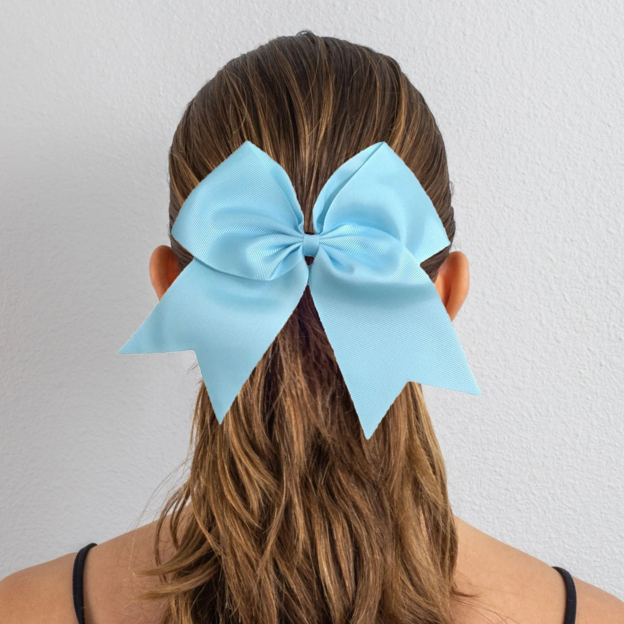 Light Blue Clip Hair Bows - 10 Pack
