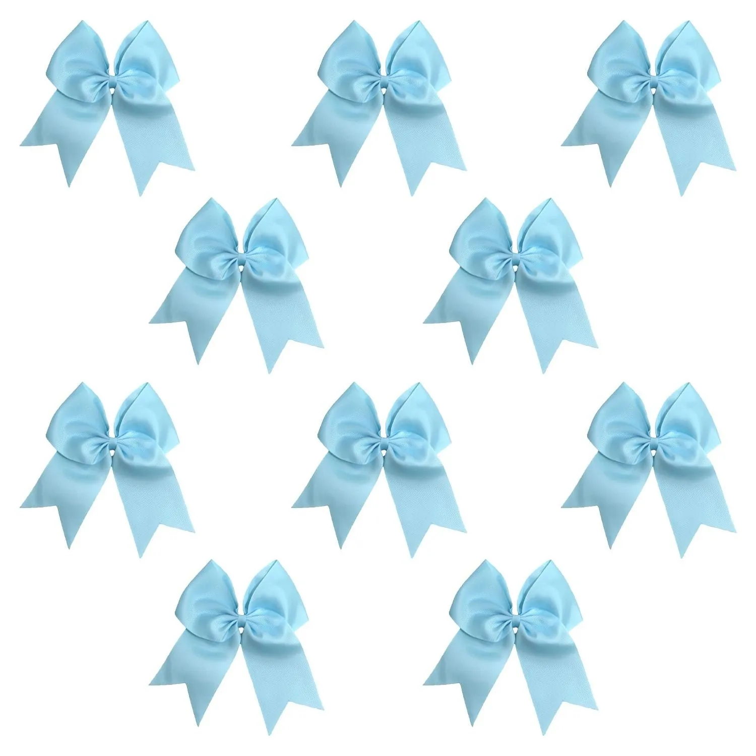 Light Blue Clip Hair Bows - 10 Pack