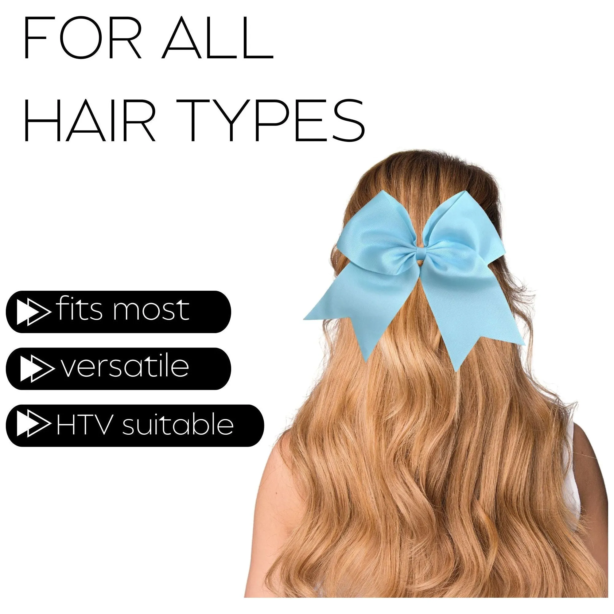 Light Blue Clip Hair Bows - 10 Pack
