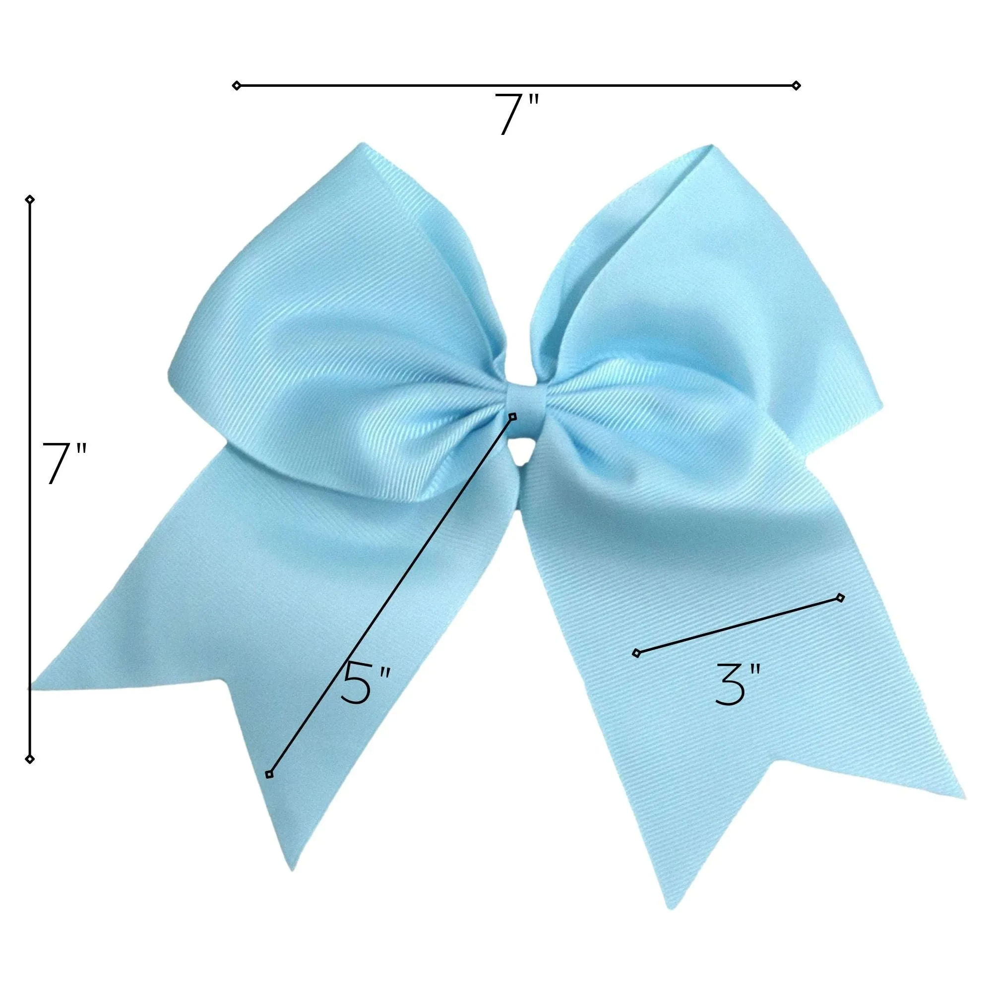 Light Blue Clip Hair Bows - 10 Pack