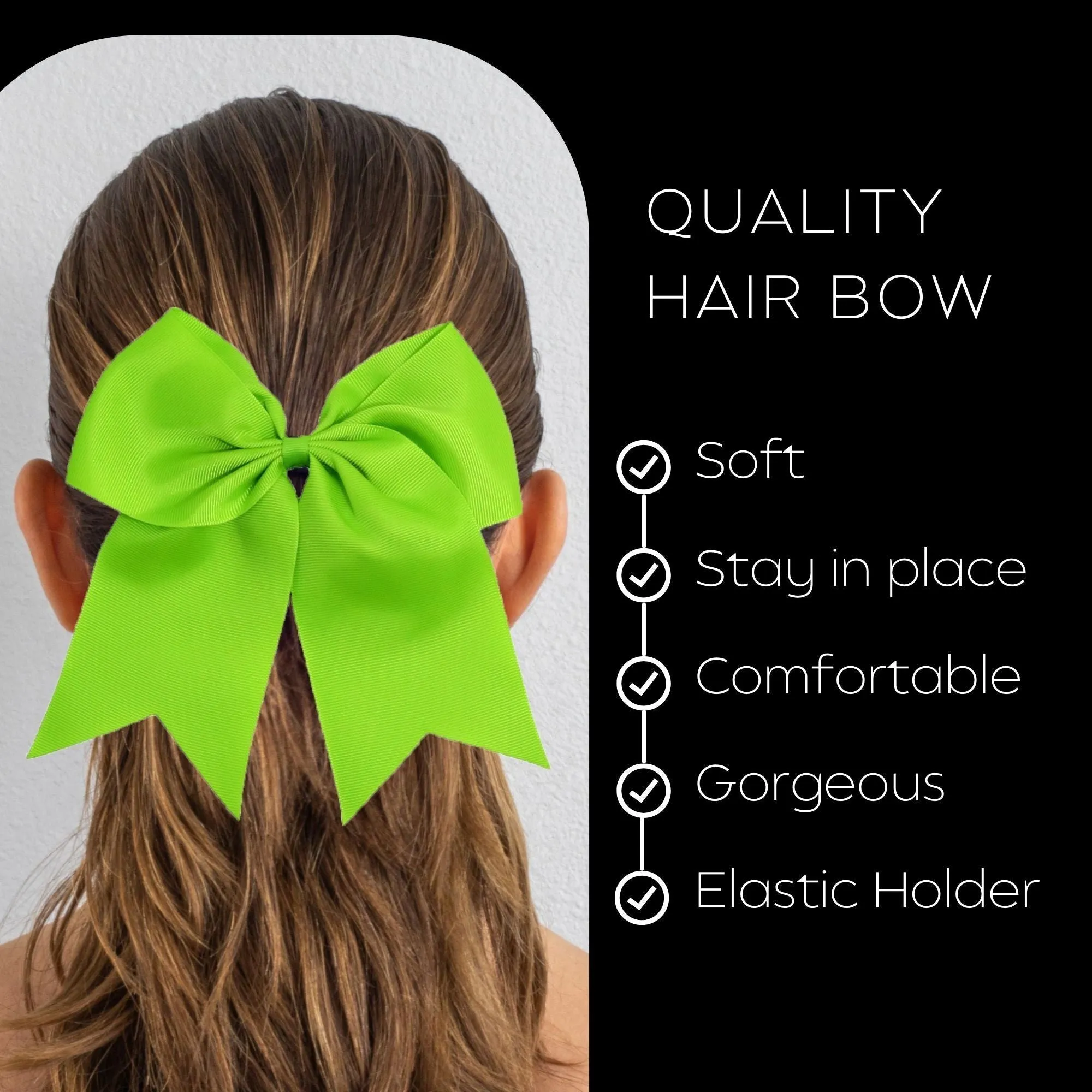 Lime Clip Hair Bows - 10 Pack
