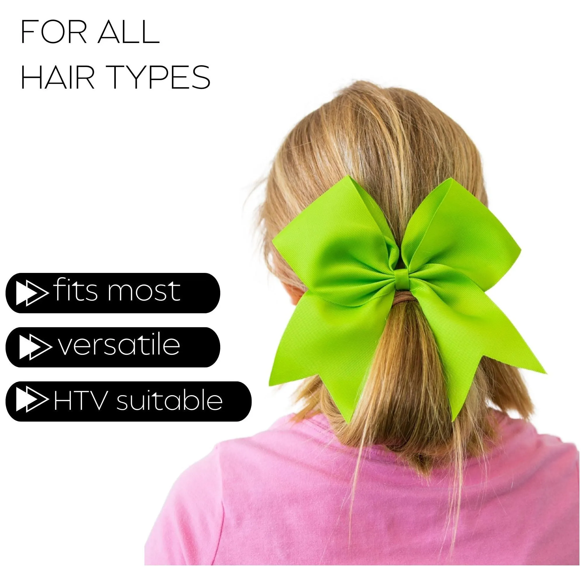 Lime Clip Hair Bows - 10 Pack