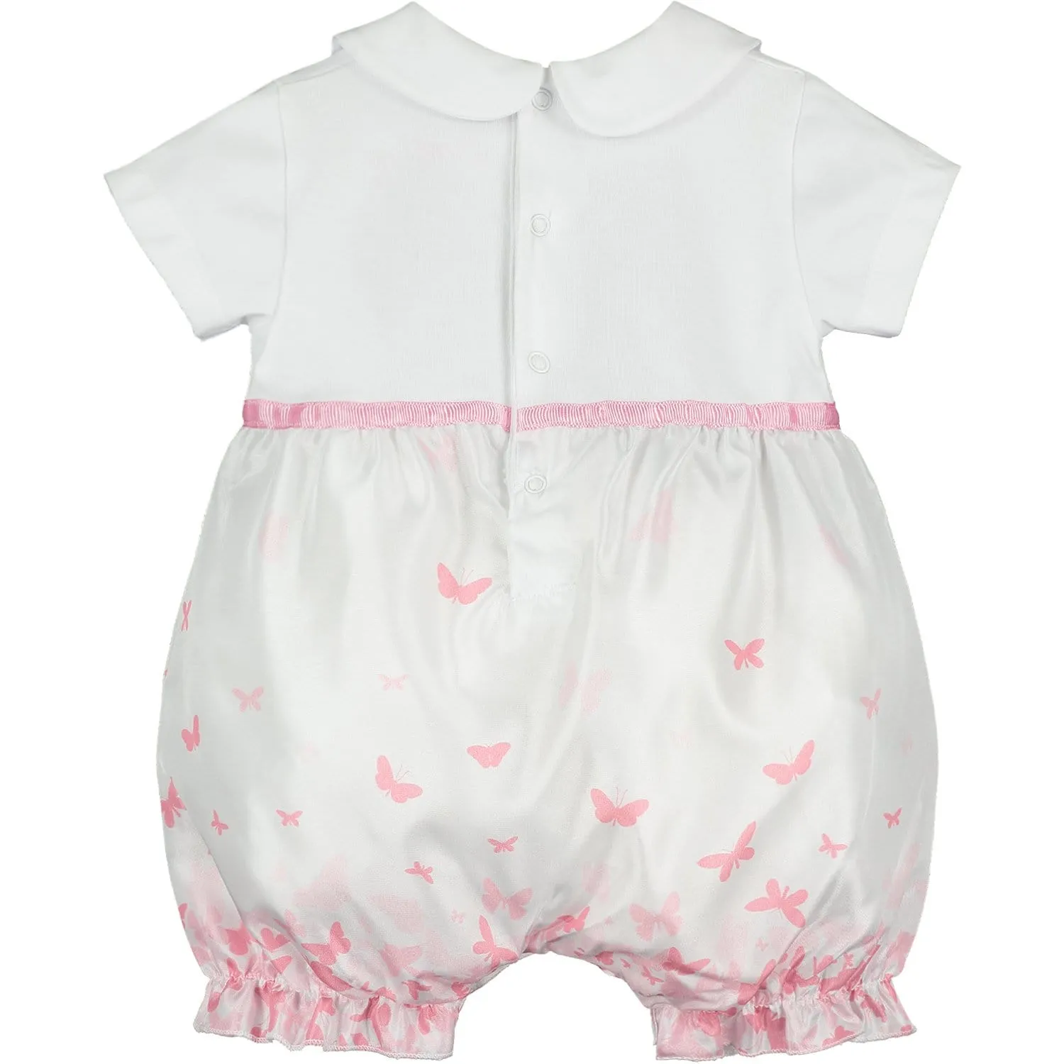 LITTLE A - Daniella Butterfly Print Romper - White