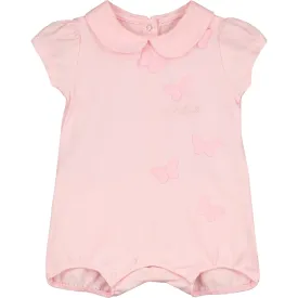 LITTLE A - Dorothy Voile Butterfly Print Romper - Pink
