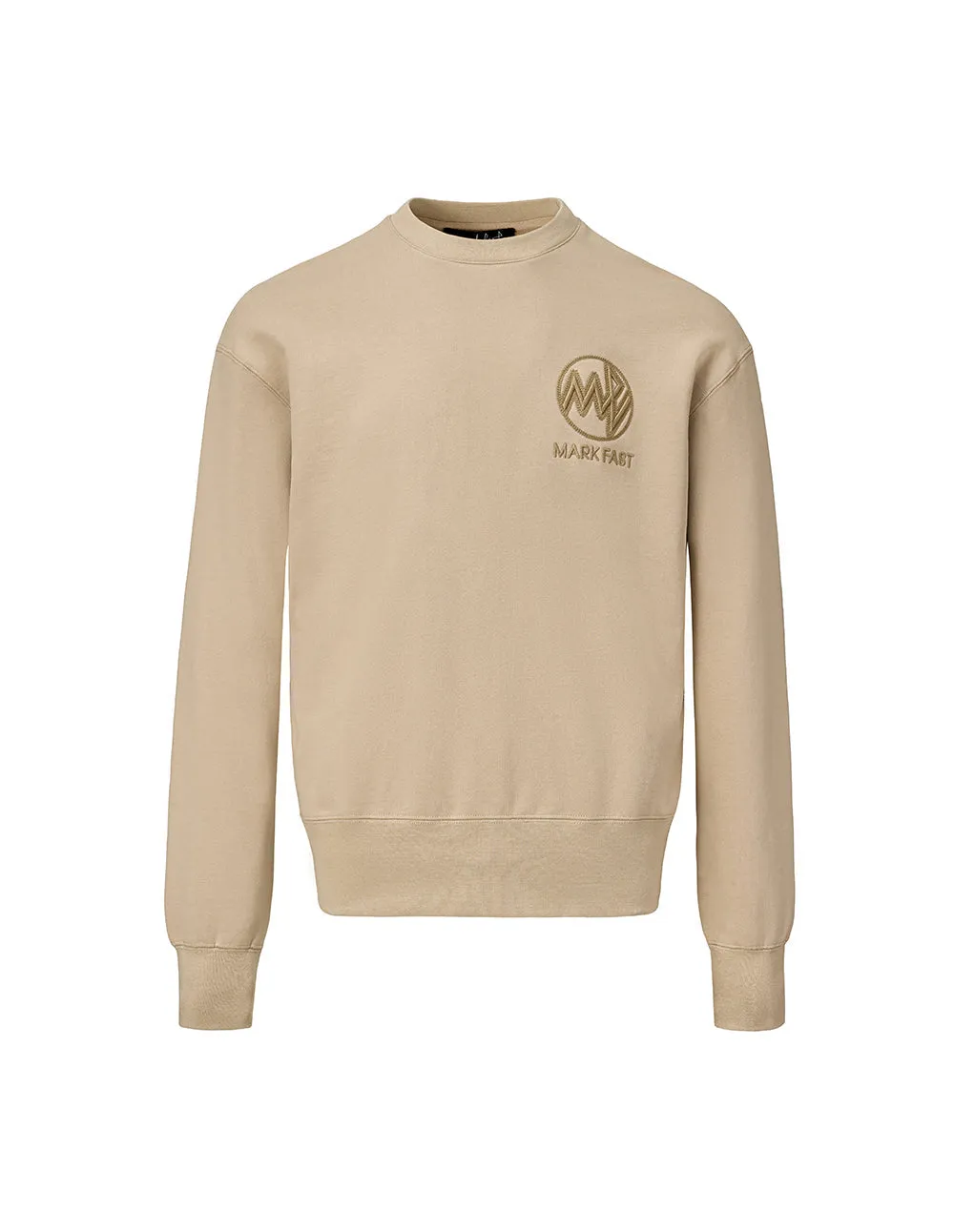 MARK FAST Round neck MF logo embroidery top