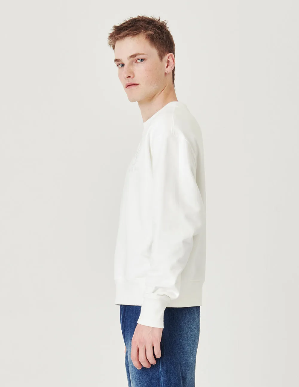 MARK FAST Round neck MF logo embroidery top