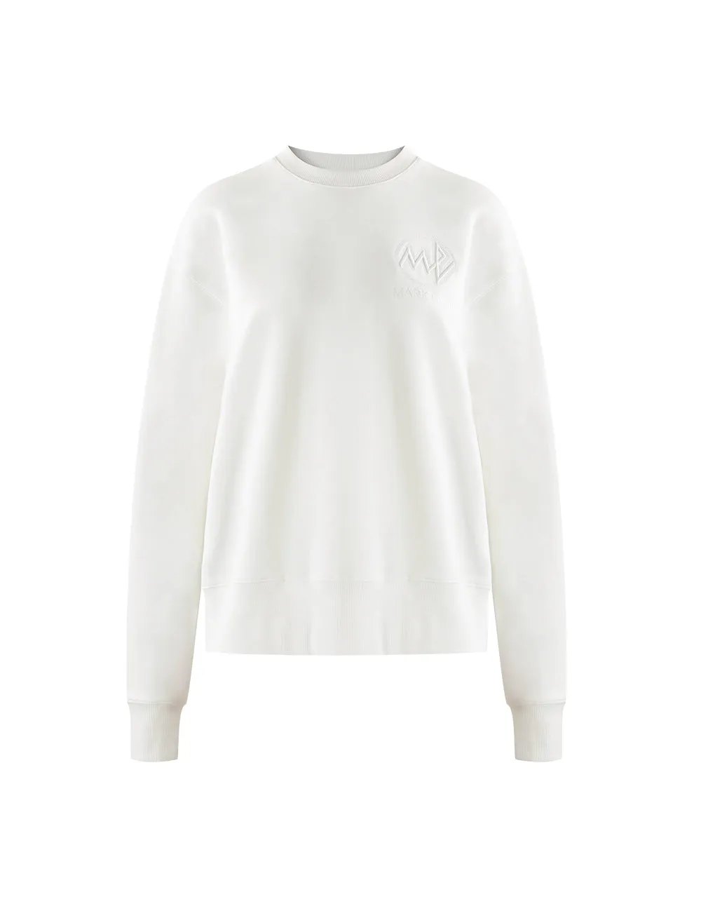 MARK FAST Round neck MF logo embroidery top