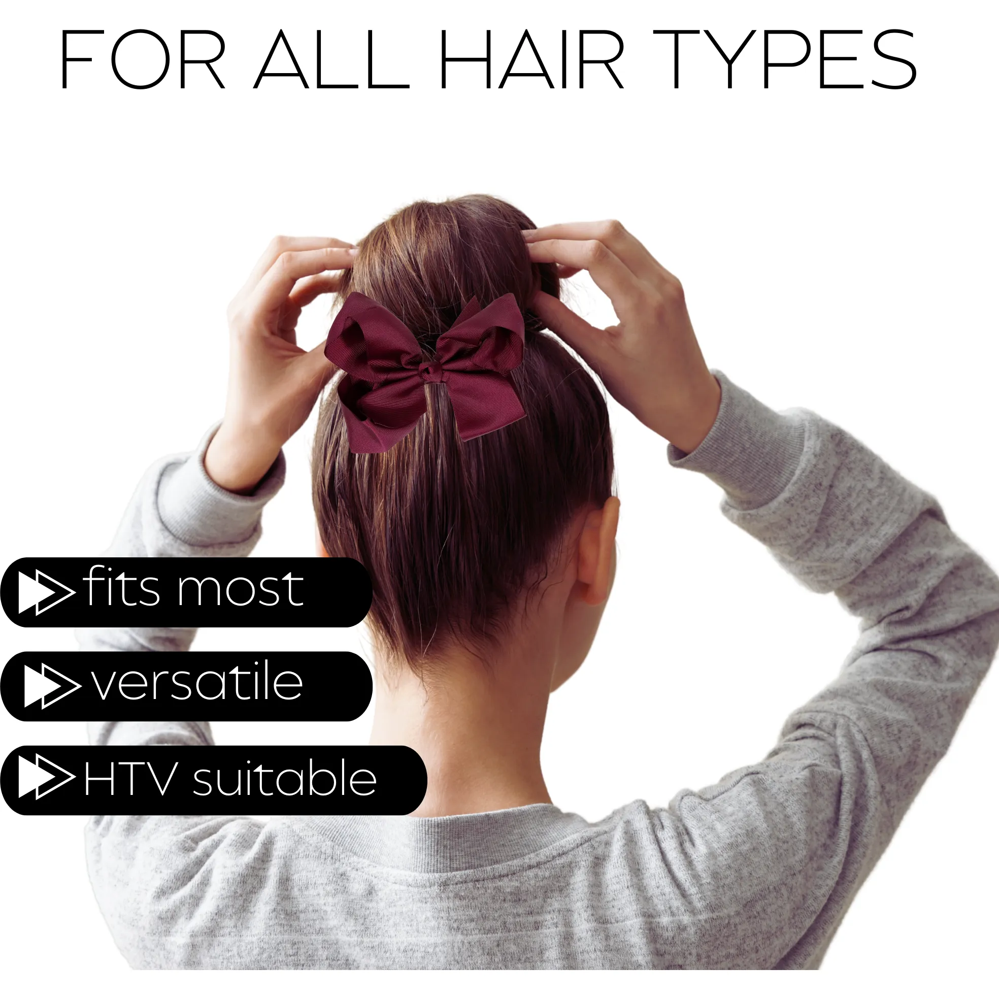Maroon Classic Hair Bows - 10 Pack